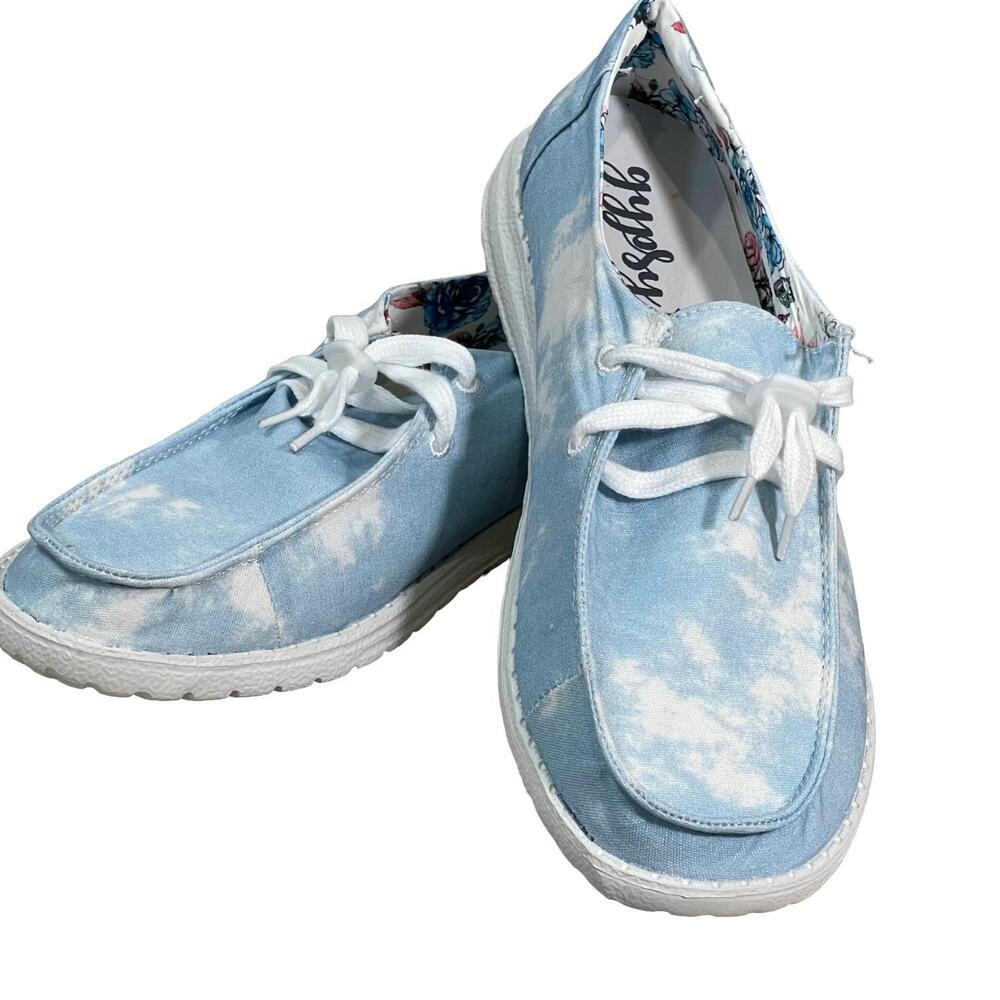 NEW GYPSY JAZZ women's iris sneaker in sky blue